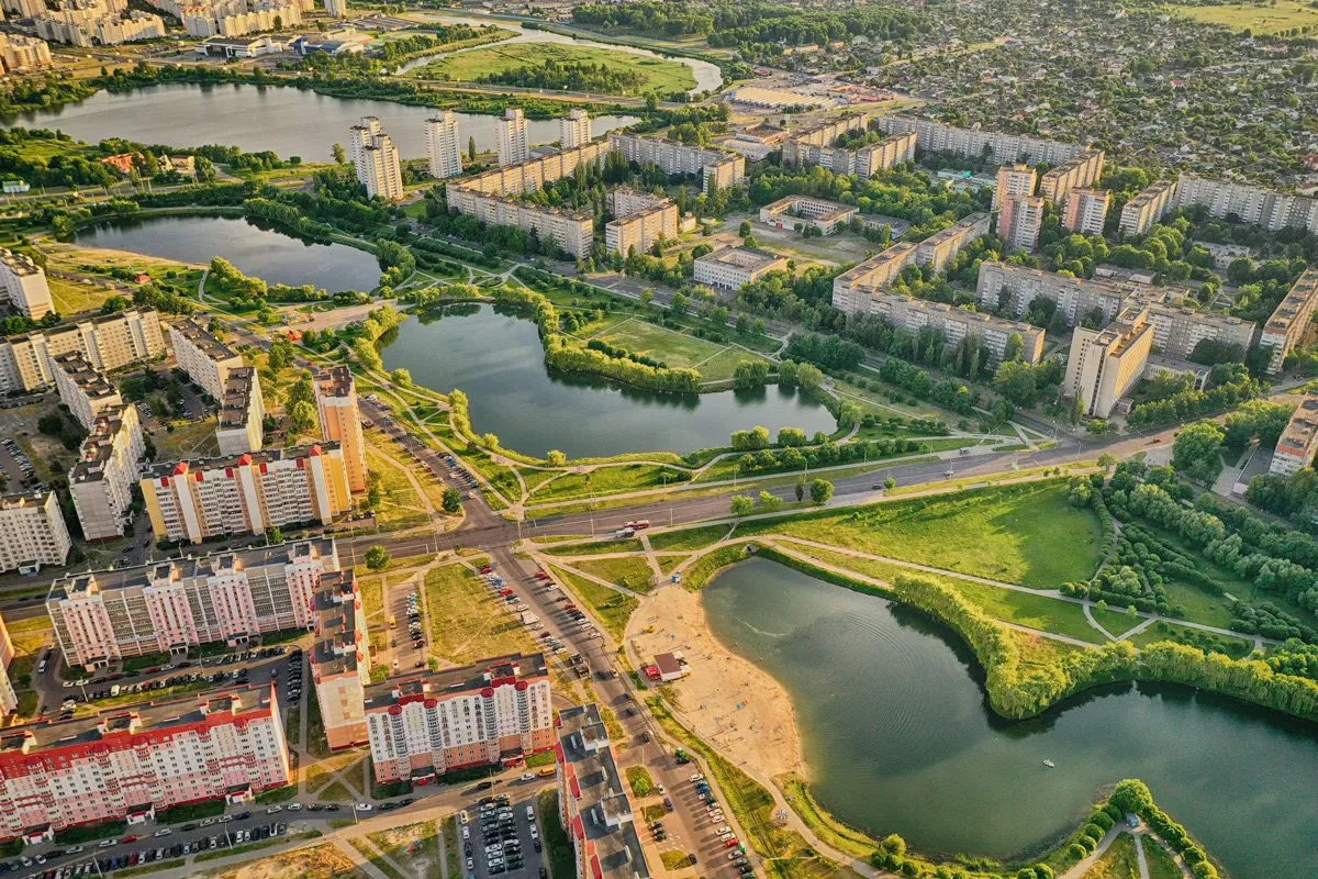 Город с высоты птичьего полёта