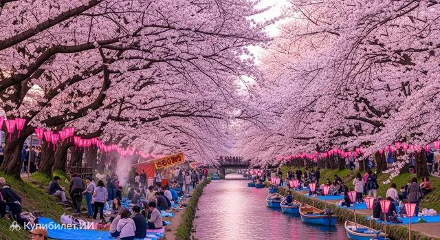 Цветение сакуры в парке Кэма Сакураномия