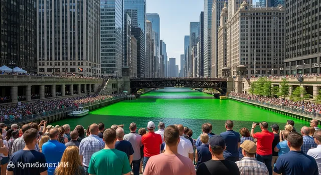 Окрашивание реки Чикаго в зеленый цвет