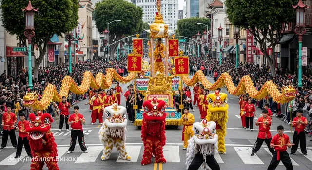 Парад Золотого Дракона в честь Китайского Нового года