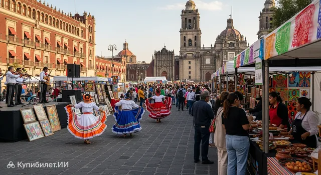 Фестиваль в историческом центре Мехико