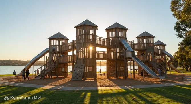 Площадка для приключений на озере Вендури