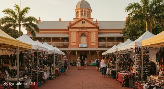 Рынок у здания суда в Бруме