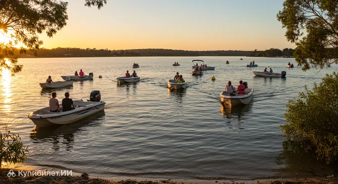 Прогулочные моторные лодки на озере Пертоб