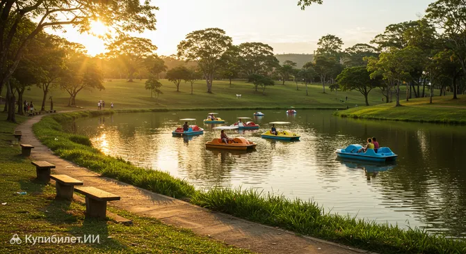 Педальные катамараны на озере – Экологический парк