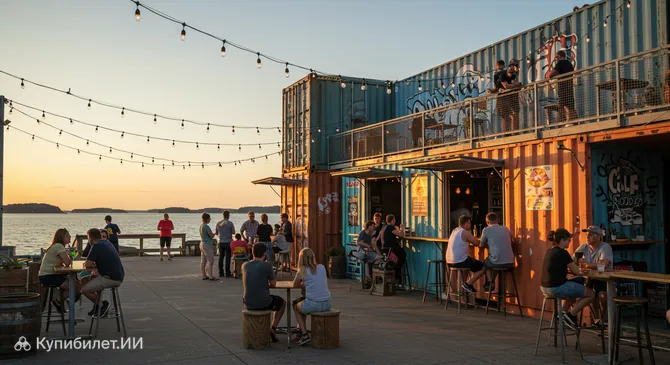 Контейнерная деревня на набережной