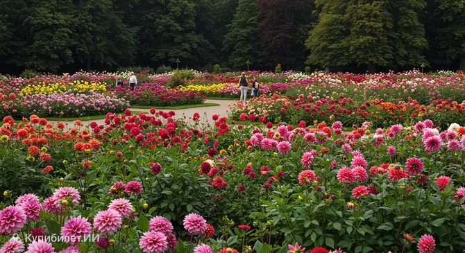Сад георгинов в Баден-Бадене
