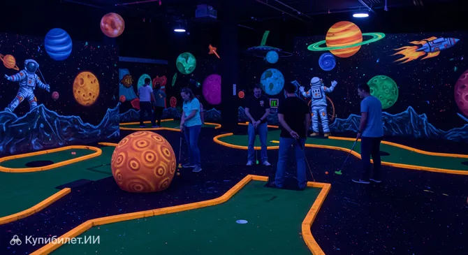 GlowZone 2.0 и 4D мини-гольф во Франкфурте с неоновым освещением