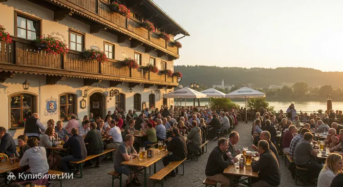 Пивной сад и ресторан пивоварни Хакльберг