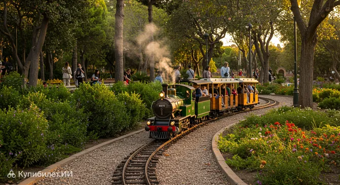 Миниатюрная железная дорога в парке Оренета