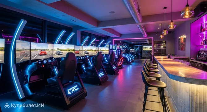 Бар с автомобильными симуляторами