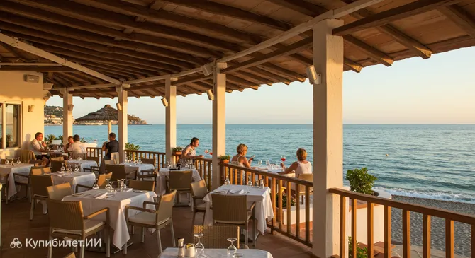 Ресторан Le Cabanon на пляже