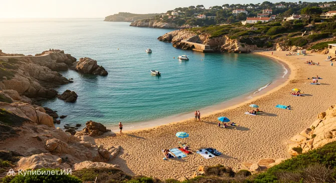 Пляж и маленькая гавань Мадраг