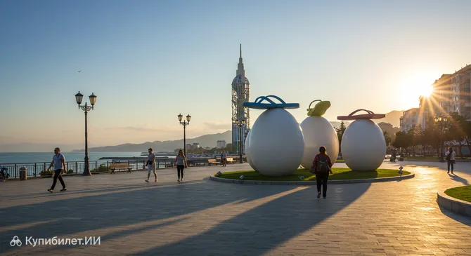 Скульптура «Шлёпанцы на яйцах»