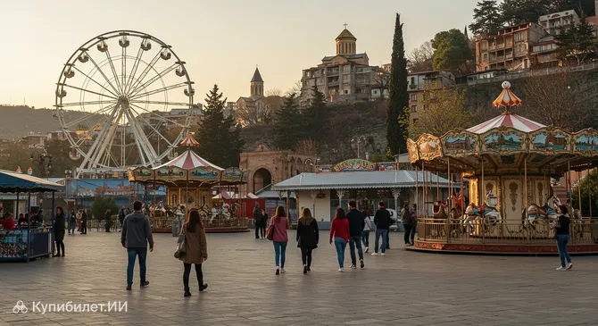 Парк аттракционов в парке Ваке