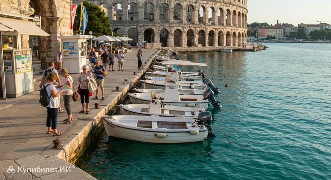 Прогулки на лодках в Пуле