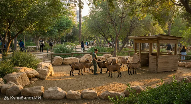 Контактный зоопарк в парке Бегин