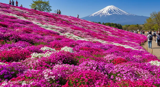 Холм Сибадзакура в парке Хицудзияма