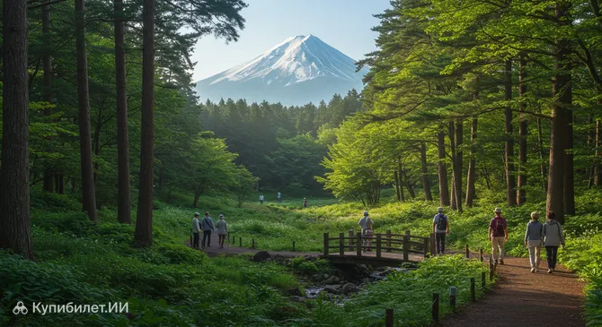 Лесной парк Дзюку у горы Фудзи
