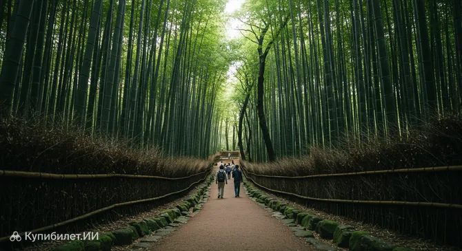 Тропа в бамбуковом лесу