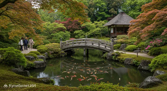 Японский сад парка Дайсэн