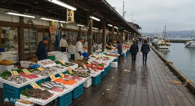 Утренний рынок на причале Татэхана