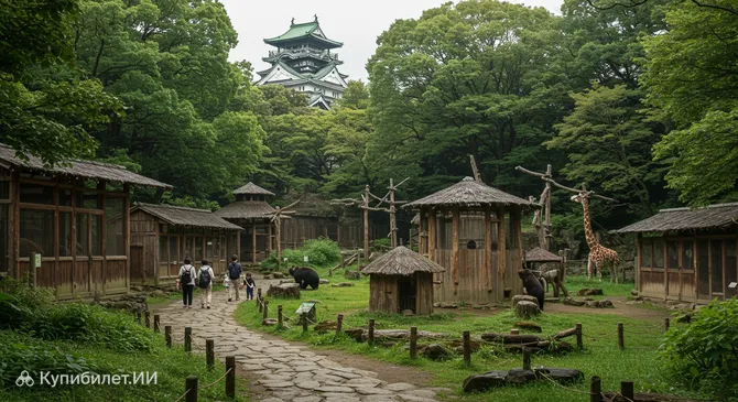 Зоопарк в парке замка Вакаяма