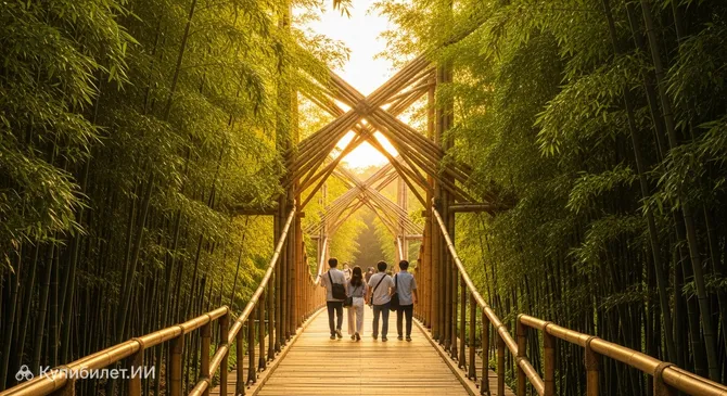 Мост Симни в бамбуковой роще