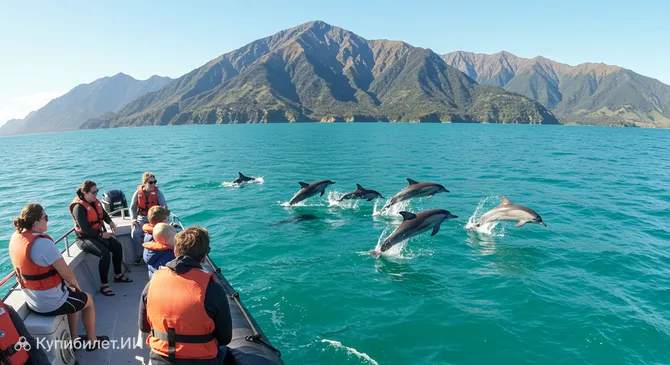 Встреча с дельфинами в Кайкоуре