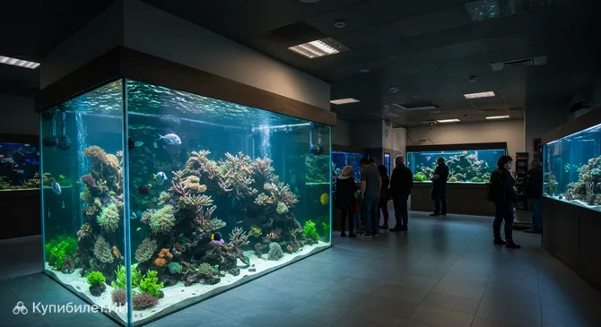 Аквариум при зоомагазине и рыболовном магазине в Освенциме