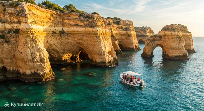 Экскурсии на лодках по пещерам и побережью Алгарве