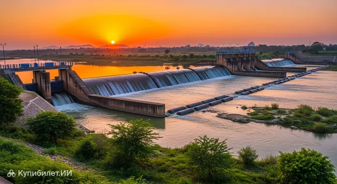 Резиновая плотина на реке Фалгу