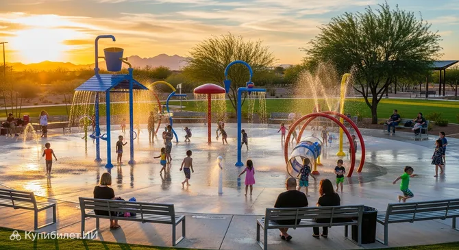Водная площадка Heritage в парке Глэдден-Фармс