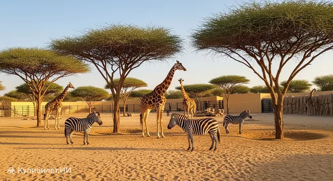 Вольер жирафов и зебр