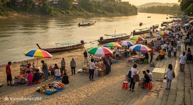 Пляж на реке в Чианграе