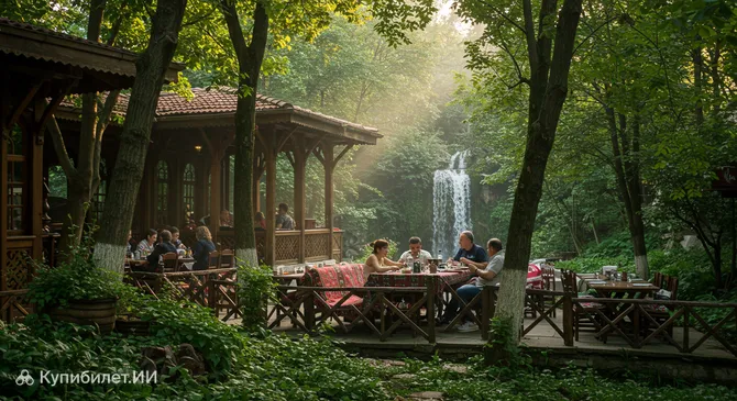 Парк с водопадом в Бурсе