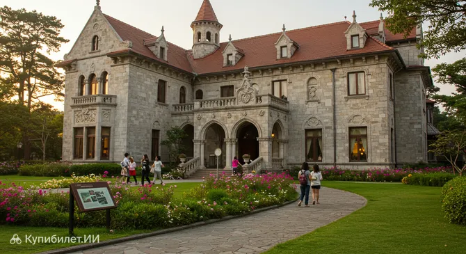 Европейское поместье-ресторан с лабиринтом