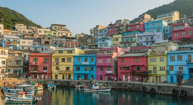 Цветные дома рыбацкой гавани Чжэнбин