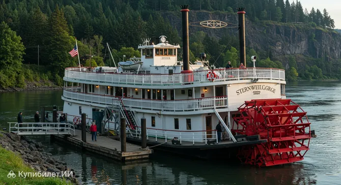 Пароход с колесом Columbia Gorge