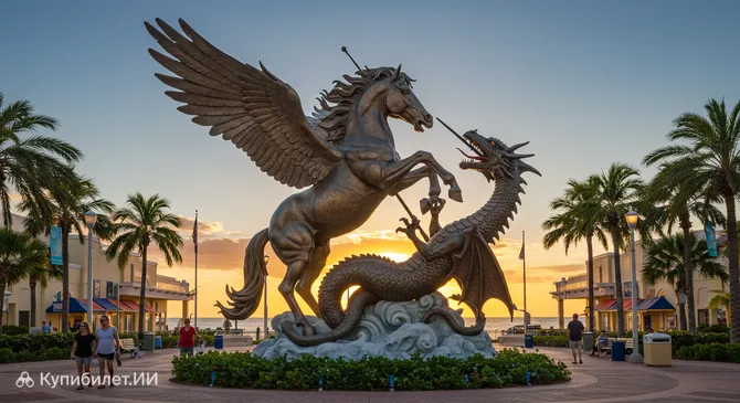 Статуя Пегаса и Дракона