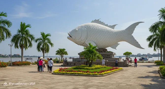 Статуя рыбы баса