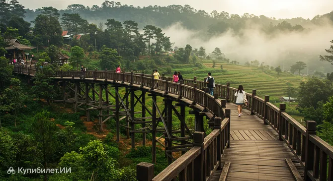 Деревянный мост Сань Мэй Бинь Минь